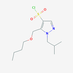 molecular formula C12H21ClN2O3S B2721902 5-(butoxymethyl)-1-isobutyl-1H-pyrazole-4-sulfonyl chloride CAS No. 1856046-02-0