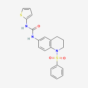 molecular formula C20H19N3O3S2 B2721906 1-(1-(Phenylsulfonyl)-1,2,3,4-tetrahydroquinolin-6-yl)-3-(thiophen-2-yl)urea CAS No. 1203300-42-8