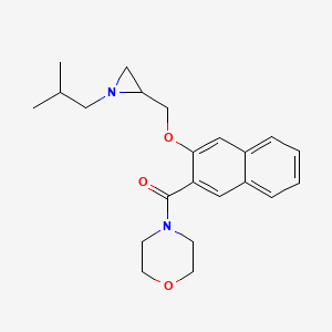 molecular formula C22H28N2O3 B2721911 [3-[[1-(2-Methylpropyl)aziridin-2-yl]methoxy]naphthalen-2-yl]-morpholin-4-ylmethanone CAS No. 2418716-42-2