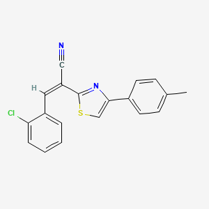 molecular formula C19H13ClN2S B2721914 (Z)-3-(2-chlorophenyl)-2-(4-(p-tolyl)thiazol-2-yl)acrylonitrile CAS No. 326915-29-1