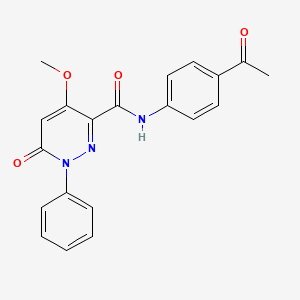 molecular formula C20H17N3O4 B2721927 N-(4-acetylphenyl)-4-methoxy-6-oxo-1-phenyl-1,6-dihydropyridazine-3-carboxamide CAS No. 921516-48-5