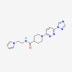 1-(6-(1H-1,2,4-triazol-1-yl)pyridazin-3-yl)-N-(2-(1H-pyrrol-1-yl)ethyl)piperidine-4-carboxamide