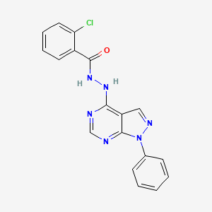 2-chloro-N'-(1-phenyl-1H-pyrazolo[3,4-d]pyrimidin-4-yl)benzohydrazide