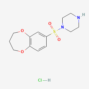 molecular formula C13H19ClN2O4S B2721947 1-(3,4-二氢-2H-1,5-苯并二氧环己烷-7-磺酰基)哌嗪盐酸 CAS No. 1803587-20-3