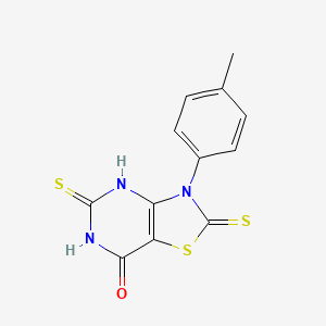 3-(4-methylphenyl)-5-sulfanyl-2-thioxo-2,3-dihydro[1,3]thiazolo[4,5-d]pyrimidin-7(6H)-one