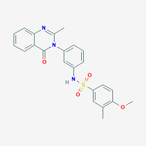 molecular formula C23H21N3O4S B2721951 4-methoxy-3-methyl-N-(3-(2-methyl-4-oxoquinazolin-3(4H)-yl)phenyl)benzenesulfonamide CAS No. 898455-70-4