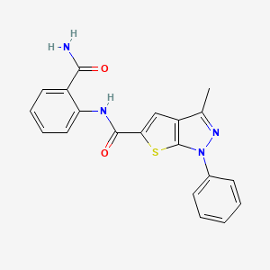 molecular formula C20H16N4O2S B2721953 N-(2-羰氨基苯基)-3-甲基-1-苯基-1H-噻吩并[2,3-c]嘧啶-5-甲酰胺 CAS No. 380216-64-8