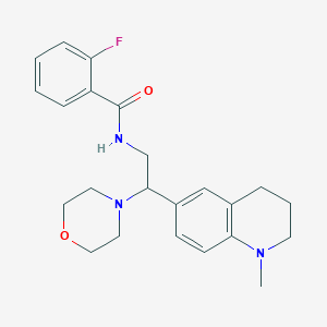 2-fluoro-N-(2-(1-methyl-1,2,3,4-tetrahydroquinolin-6-yl)-2-morpholinoethyl)benzamide