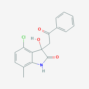 molecular formula C17H14ClNO3 B272196 4-chloro-3-hydroxy-7-methyl-3-(2-oxo-2-phenylethyl)-1,3-dihydro-2H-indol-2-one 