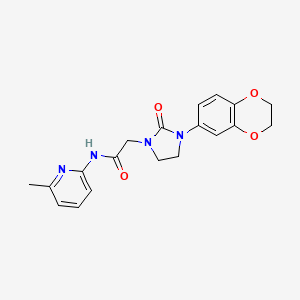 2-(3-(2,3-dihydrobenzo[b][1,4]dioxin-6-yl)-2-oxoimidazolidin-1-yl)-N-(6-methylpyridin-2-yl)acetamide