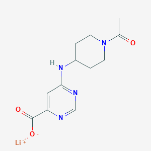 molecular formula C12H15LiN4O3 B2721962 6-[(1-Acetylpiperidin-4-yl)amino]pyrimidine-4-carboxylic acid lithium salt CAS No. 2007909-54-6