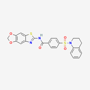 N-([1,3]dioxolo[4',5':4,5]benzo[1,2-d]thiazol-6-yl)-4-((3,4-dihydroquinolin-1(2H)-yl)sulfonyl)benzamide