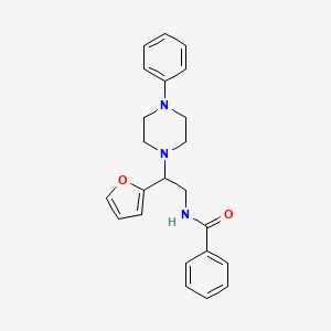 molecular formula C23H25N3O2 B2721970 N-[2-(furan-2-yl)-2-(4-phenylpiperazin-1-yl)ethyl]benzamide CAS No. 877631-98-6