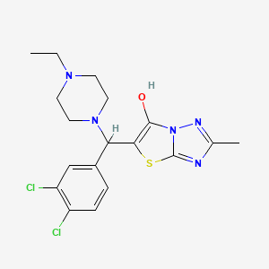 molecular formula C18H21Cl2N5OS B2721977 5-((3,4-Dichlorophenyl)(4-ethylpiperazin-1-yl)methyl)-2-methylthiazolo[3,2-b][1,2,4]triazol-6-ol CAS No. 869343-53-3