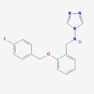 molecular formula C16H15FN4O B272198 N-{2-[(4-fluorobenzyl)oxy]benzyl}-4H-1,2,4-triazol-4-amine 