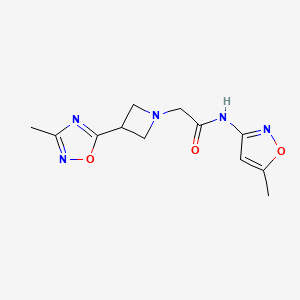 molecular formula C12H15N5O3 B2721980 2-(3-(3-methyl-1,2,4-oxadiazol-5-yl)azetidin-1-yl)-N-(5-methylisoxazol-3-yl)acetamide CAS No. 1324679-29-9