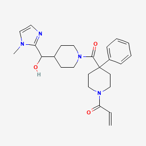 1-[4-[4-[Hydroxy-(1-methylimidazol-2-yl)methyl]piperidine-1-carbonyl]-4-phenylpiperidin-1-yl]prop-2-en-1-one