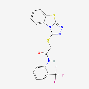 2-(benzo[4,5]thiazolo[2,3-c][1,2,4]triazol-3-ylthio)-N-(2-(trifluoromethyl)phenyl)acetamide