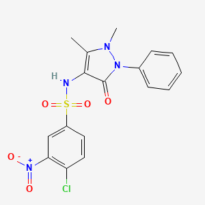 4-chloro-N-(1,5-dimethyl-3-oxo-2-phenyl-2,3-dihydro-1H-pyrazol-4-yl)-3-nitrobenzene-1-sulfonamide