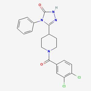 molecular formula C20H18Cl2N4O2 B2721992 5-[1-(3,4-二氯苯甲酰)哌啶-4-基]-4-苯基-2,4-二氢-3H-1,2,4-三唑-3-酮 CAS No. 2060497-70-1