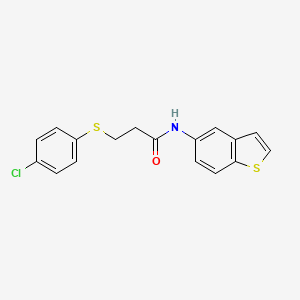 N-(1-benzothiophen-5-yl)-3-(4-chlorophenyl)sulfanylpropanamide