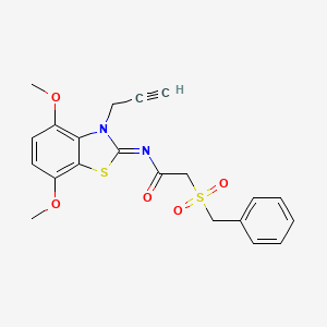 (E)-2-(benzylsulfonyl)-N-(4,7-dimethoxy-3-(prop-2-yn-1-yl)benzo[d]thiazol-2(3H)-ylidene)acetamide