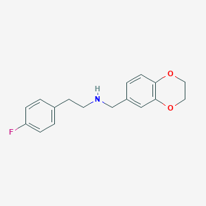 molecular formula C17H18FNO2 B272200 N-(2,3-dihydro-1,4-benzodioxin-6-ylmethyl)-2-(4-fluorophenyl)ethanamine 