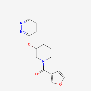 molecular formula C15H17N3O3 B2722002 Furan-3-yl(3-((6-methylpyridazin-3-yl)oxy)piperidin-1-yl)methanone CAS No. 2034481-27-9