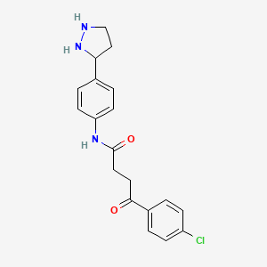 molecular formula C19H16ClN3O2 B2722007 4-(4-chlorophenyl)-4-oxo-N-[4-(1H-pyrazol-3-yl)phenyl]butanamide CAS No. 1211415-43-8