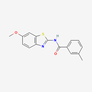 molecular formula C16H14N2O2S B2722016 N-(6-methoxy-1,3-benzothiazol-2-yl)-3-methylbenzamide CAS No. 313405-19-5