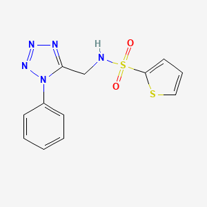 molecular formula C12H11N5O2S2 B2722021 N-((1-phenyl-1H-tetrazol-5-yl)methyl)thiophene-2-sulfonamide CAS No. 941964-33-6