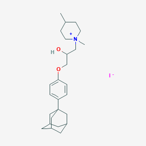 molecular formula C26H40INO2 B2722024 1-{3-[4-(Adamantan-1-yl)phenoxy]-2-hydroxypropyl}-1,4-dimethylpiperidin-1-ium iodide CAS No. 1103853-60-6