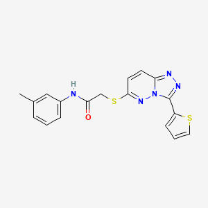 2-((3-(thiophen-2-yl)-[1,2,4]triazolo[4,3-b]pyridazin-6-yl)thio)-N-(m-tolyl)acetamide