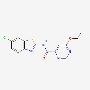 molecular formula C14H11ClN4O2S B2722031 N-(6-chlorobenzo[d]thiazol-2-yl)-6-ethoxypyrimidine-4-carboxamide CAS No. 2034579-99-0