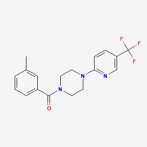 molecular formula C18H18F3N3O B2722033 (3-甲基苯基)-[4-[5-(三氟甲基)吡啶-2-基]哌嗪-1-基]甲酮 CAS No. 941189-17-9