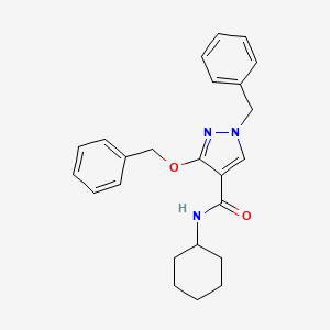molecular formula C24H27N3O2 B2722038 1-benzyl-3-(benzyloxy)-N-cyclohexyl-1H-pyrazole-4-carboxamide CAS No. 1014087-68-3