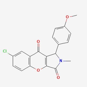 molecular formula C19H14ClNO4 B2722039 7-Chloro-1-(4-methoxyphenyl)-2-methyl-1,2-dihydrochromeno[2,3-c]pyrrole-3,9-dione CAS No. 850190-57-7