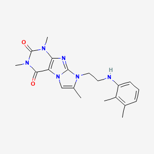 molecular formula C20H24N6O2 B2722047 6-[2-(2,3-Dimethylanilino)ethyl]-2,4,7-trimethylpurino[7,8-a]imidazole-1,3-dione CAS No. 923152-09-4