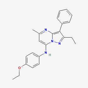 molecular formula C23H24N4O B2722052 N-(4-ethoxyphenyl)-2-ethyl-5-methyl-3-phenylpyrazolo[1,5-a]pyrimidin-7-amine CAS No. 890620-64-1