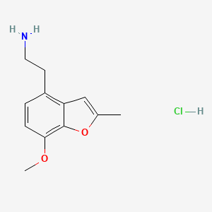 molecular formula C12H16ClNO2 B2722055 2-(7-Methoxy-2-methyl-1-benzofuran-4-yl)ethanamine;hydrochloride CAS No. 2174001-79-5