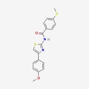 molecular formula C18H16N2O2S2 B2722062 N-(4-(4-methoxyphenyl)thiazol-2-yl)-4-(methylthio)benzamide CAS No. 896349-60-3