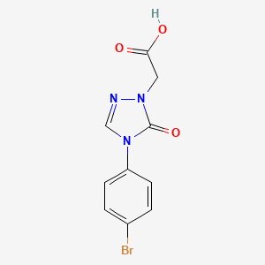 molecular formula C10H8BrN3O3 B2722068 2-[4-(4-bromophenyl)-5-oxo-4,5-dihydro-1H-1,2,4-triazol-1-yl]acetic acid CAS No. 339018-24-5