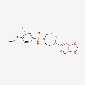 7-(Benzo[d][1,3]dioxol-5-yl)-4-((4-ethoxy-3-fluorophenyl)sulfonyl)-1,4-thiazepane