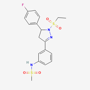 N-{3-[1-(ethanesulfonyl)-5-(4-fluorophenyl)-4,5-dihydro-1H-pyrazol-3-yl]phenyl}methanesulfonamide