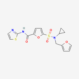 5-(N-cyclopropyl-N-(furan-2-ylmethyl)sulfamoyl)-N-(thiazol-2-yl)furan-2-carboxamide