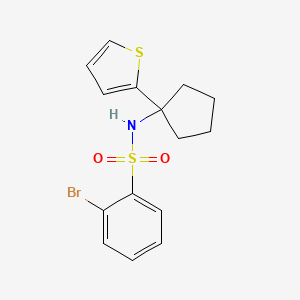 2-bromo-N-(1-(thiophen-2-yl)cyclopentyl)benzenesulfonamide