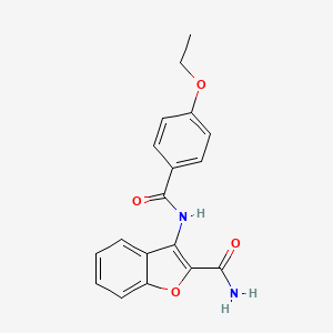 molecular formula C18H16N2O4 B2722084 3-[(4-乙氧基苯甲酰)氨基]-1-苯并呋喃-2-甲酰胺 CAS No. 477511-36-7