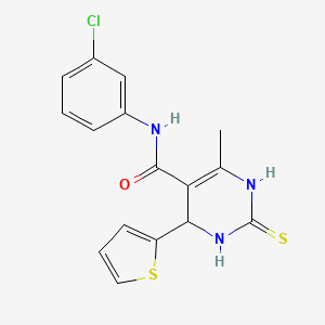 N-(3-chlorophenyl)-6-methyl-4-(thiophen-2-yl)-2-thioxo-1,2,3,4-tetrahydropyrimidine-5-carboxamide