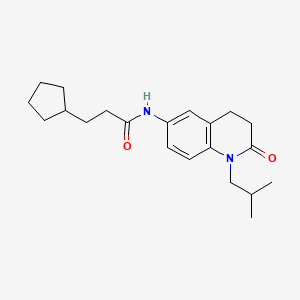 molecular formula C21H30N2O2 B2722092 3-cyclopentyl-N-(1-isobutyl-2-oxo-1,2,3,4-tetrahydroquinolin-6-yl)propanamide CAS No. 941910-90-3