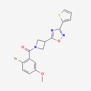 molecular formula C17H14BrN3O3S B2722105 (2-Bromo-5-methoxyphenyl)(3-(3-(thiophen-2-yl)-1,2,4-oxadiazol-5-yl)azetidin-1-yl)methanone CAS No. 1324107-67-6